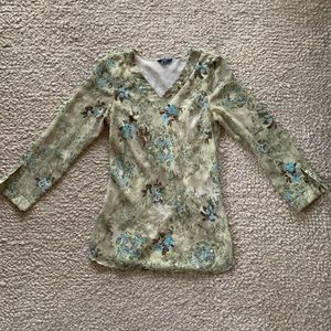 Reitmans Vintage-Style Boho Floral Printed Long Sleeve Mini Dress Size M